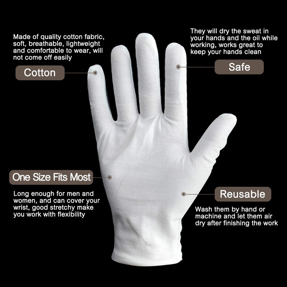 Gants coton réutilisables YITIAOYU, lavables et confortables.