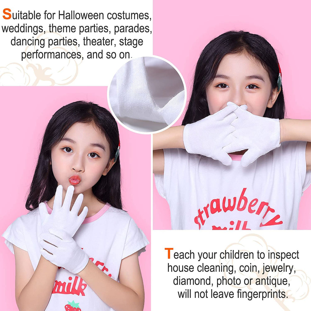 Gants coton blancs YITIAOYU, protection légère lors de déplacements et conduite.