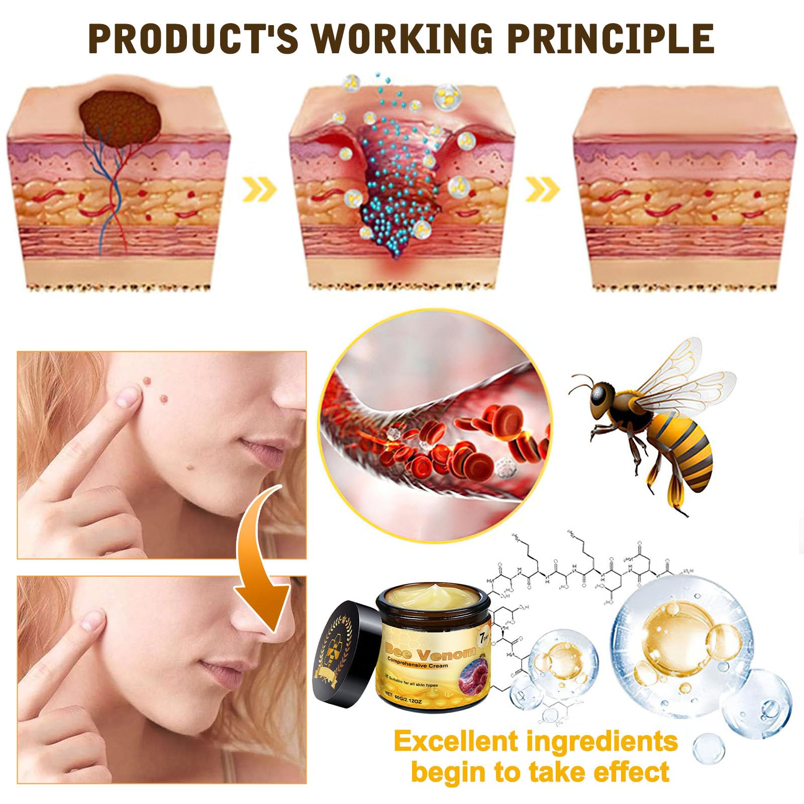 YIVANNUO Crème Venin d’Abeille – hydratation profonde et nourrissante.