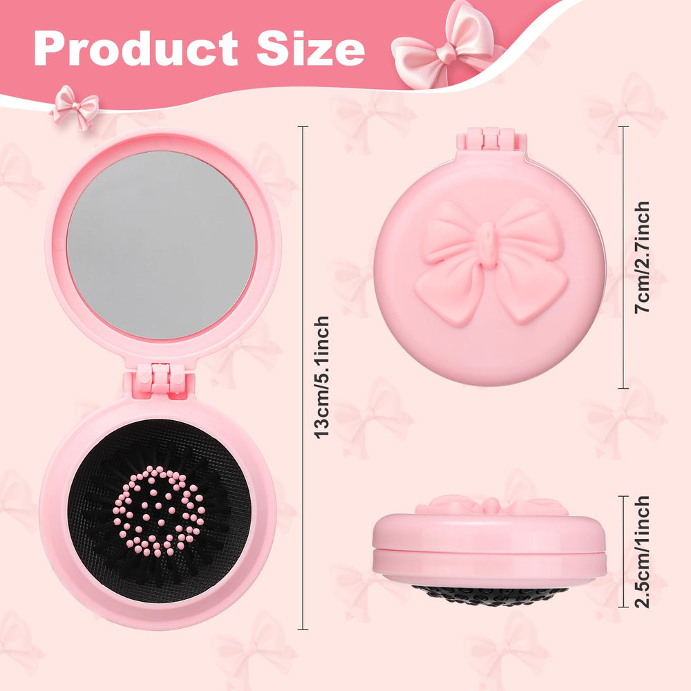 Brosse démêlante mini Yiyiring rose avec nœud, démêlage en douceur.