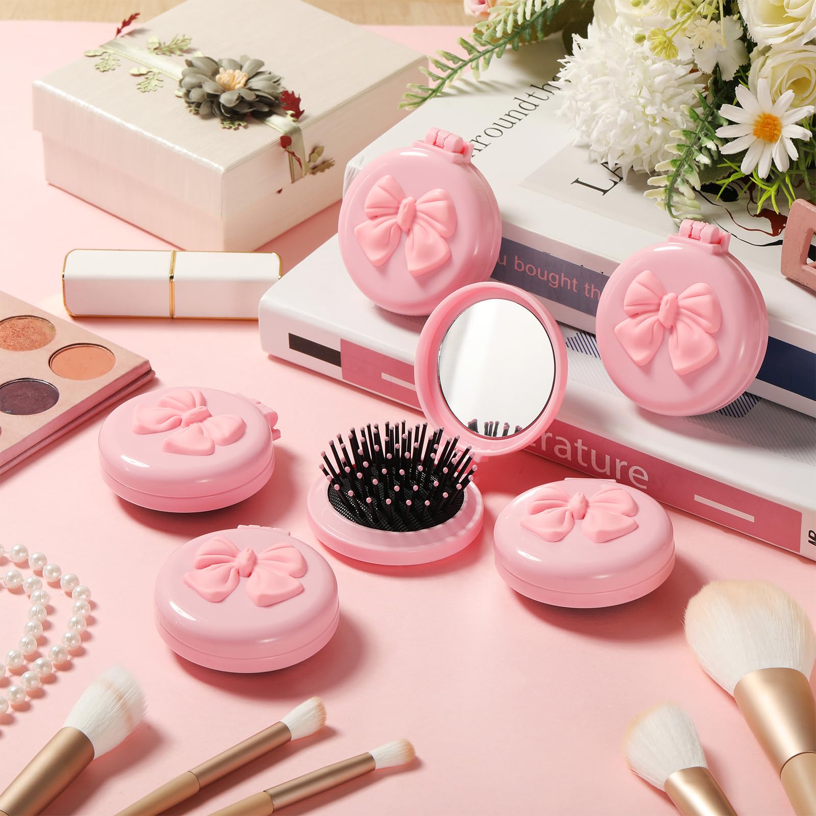 Brosse Yiyiring rose pour utilisation quotidienne et retouches rapides.