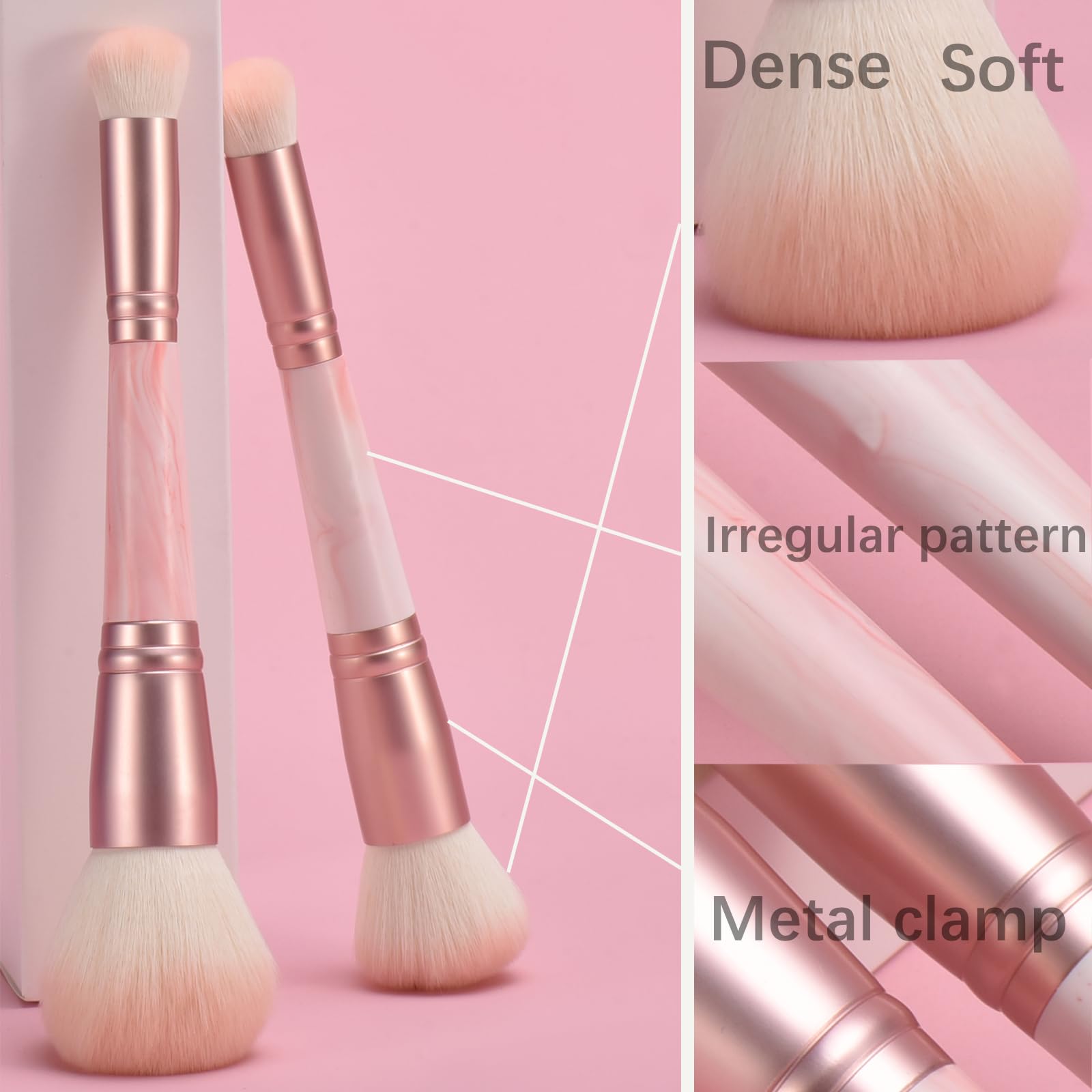 Coffret cadeau YJ-Anyue pinceaux, emballage rose doré prêt à offrir.
