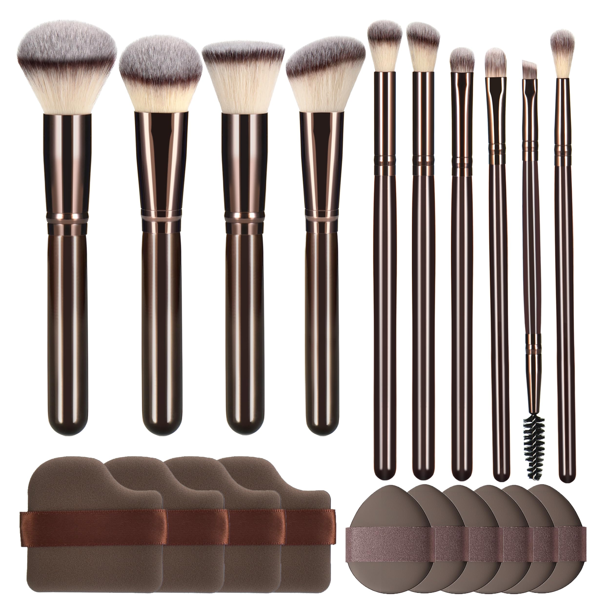 Pinceaux YJ-Anyue en bois bronze ergonomiques pour une application précise.