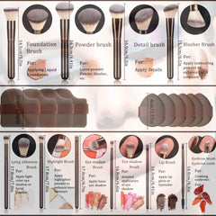 Pinceaux YJ-Anyue visage et yeux en bronze, ensemble polyvalent pour le teint.