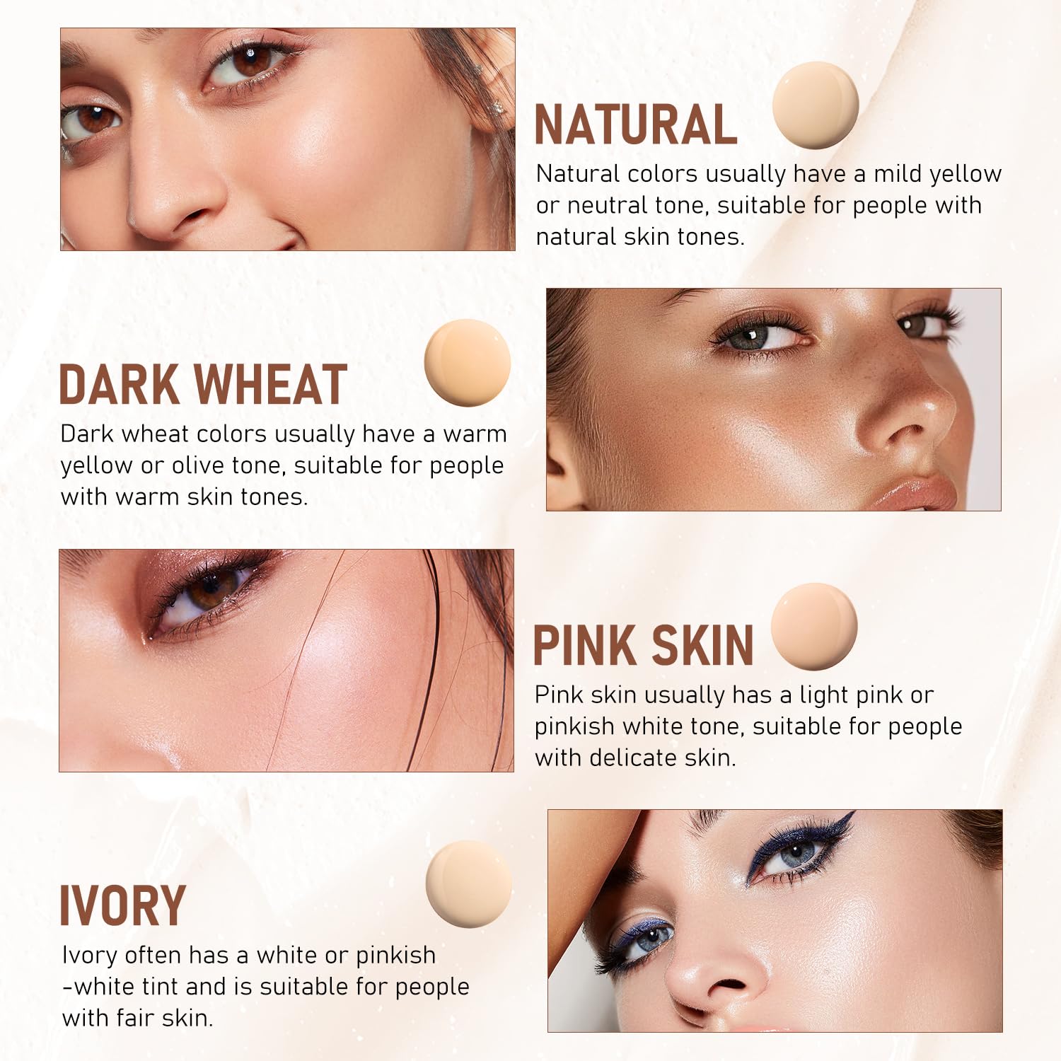 Maquillage longue durée YJW: tenue fiable tout au long de la journée.