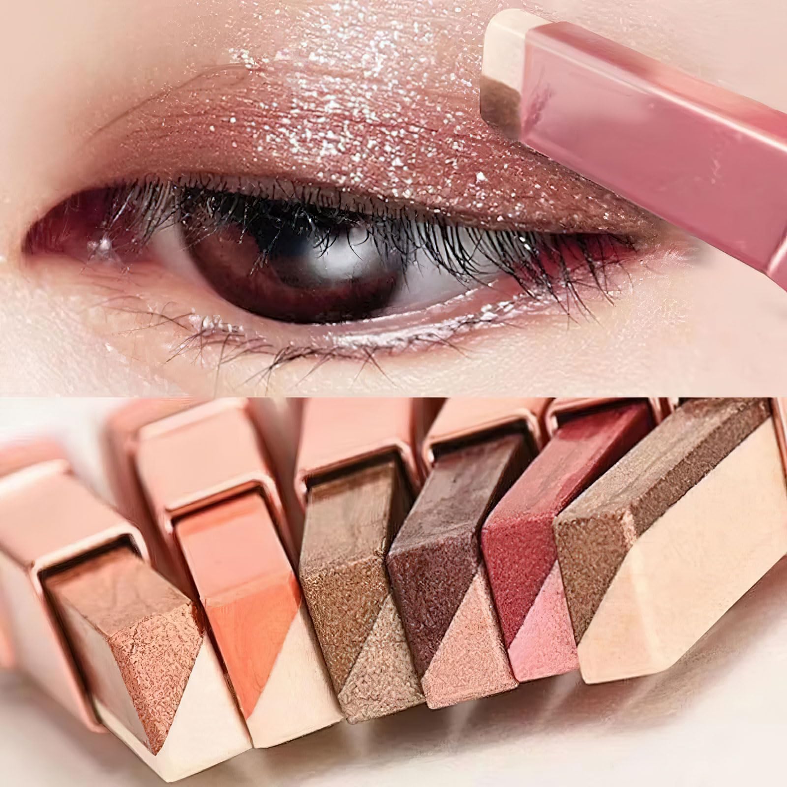 Ylapagne ombre-stick gradient bicolore rose et or pour un regard lumineux