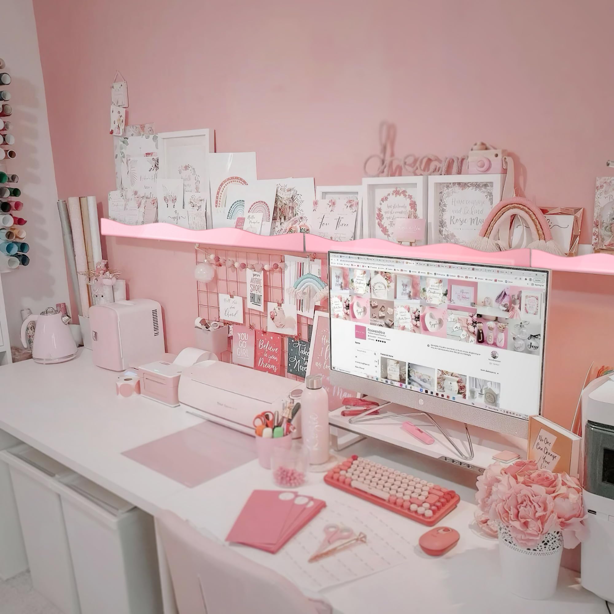 YMVV étagère murale pour vernis rose pâle, accès rapide à vos couleurs.