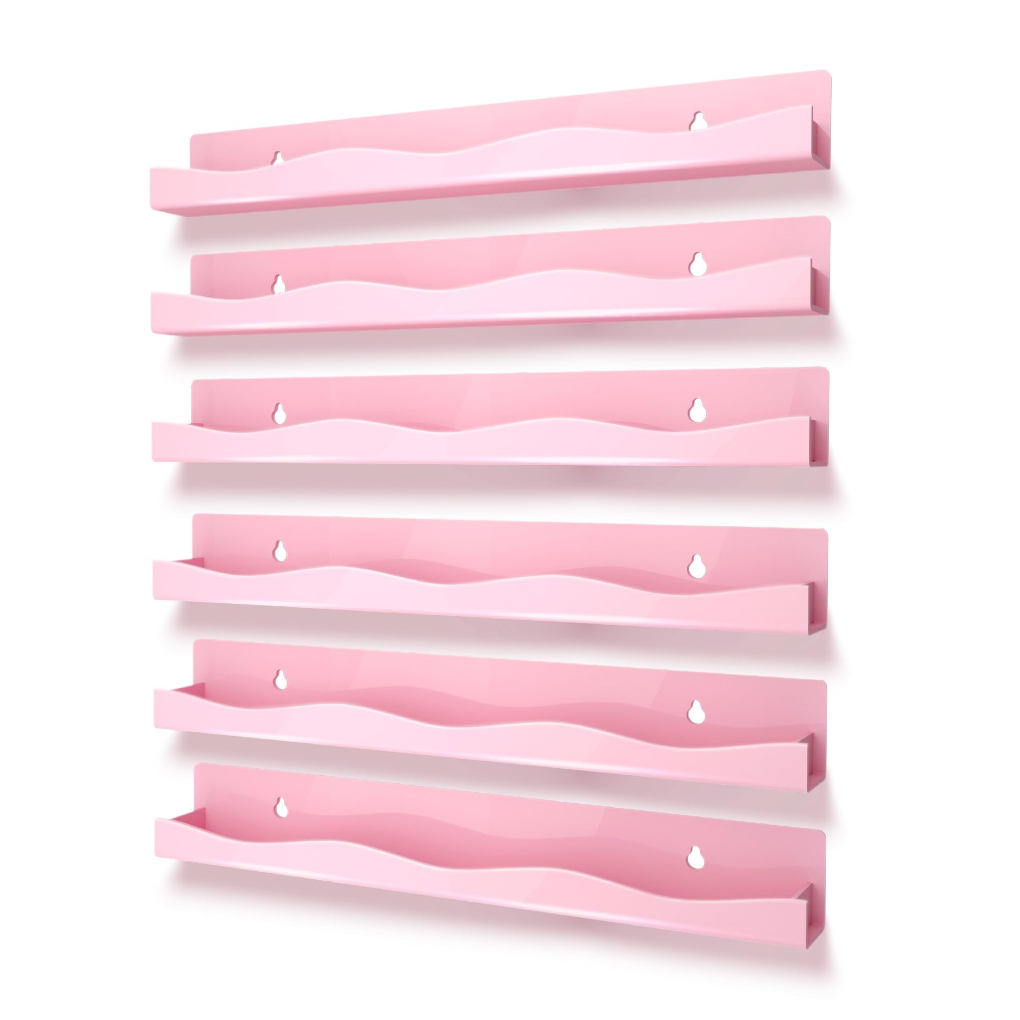 YMVV étagère murale pour vernis rose pâle, lot de 6, rangement élégant et pratique.