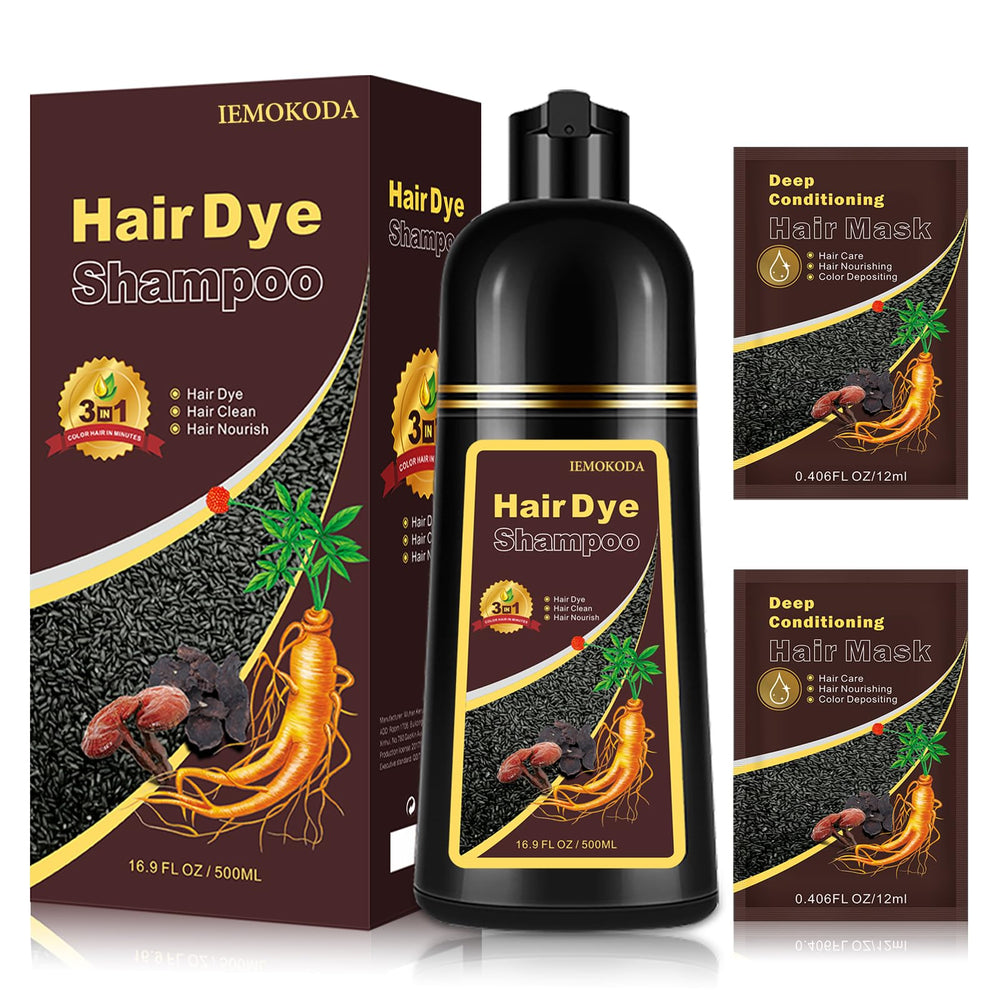 Shampoing colorant Yocisku vin rouge: bouteille prête à colorer et nourrir les cheveux.