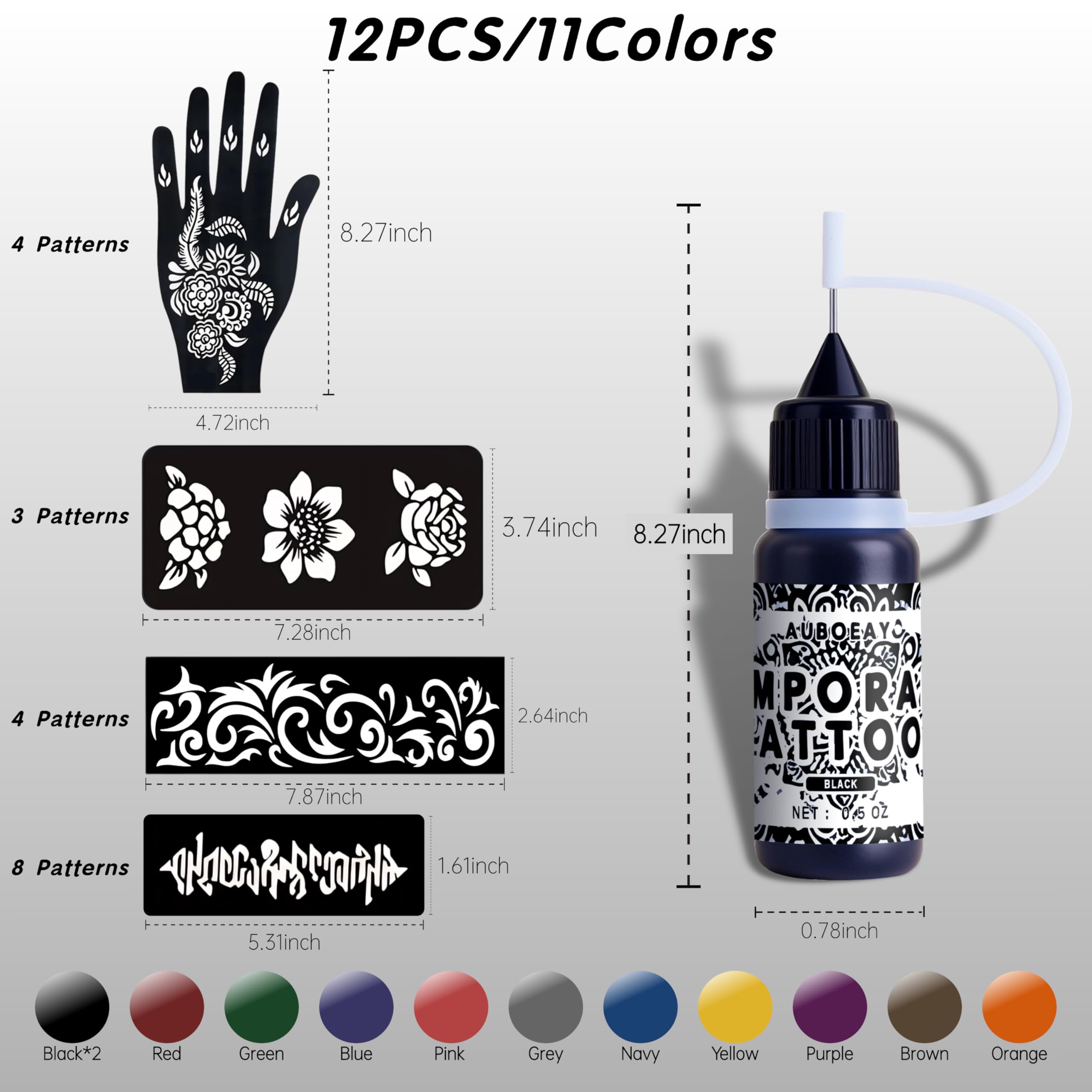 YoEALABY encre tatouage noire, pour des motifs nets.