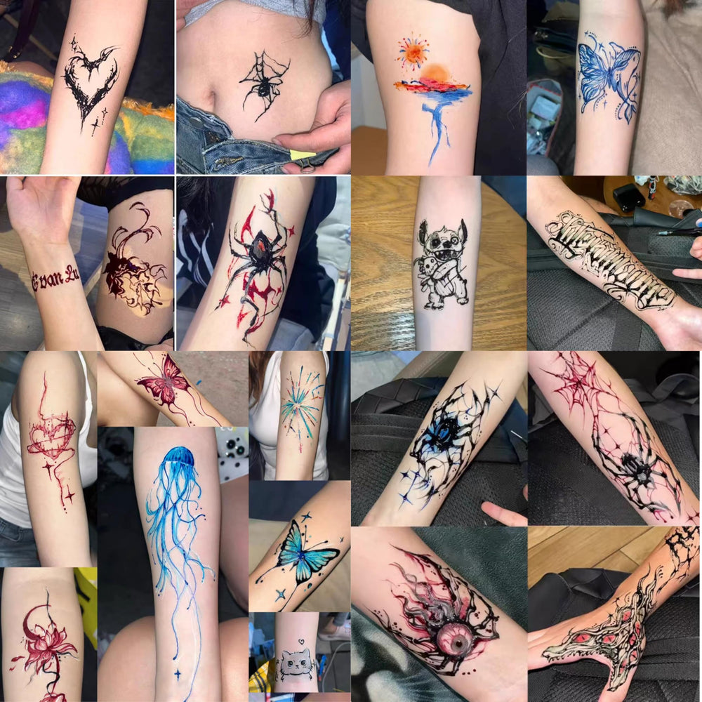 YoEALABY encre tatouage orange, couleur vive pour motifs ludiques.