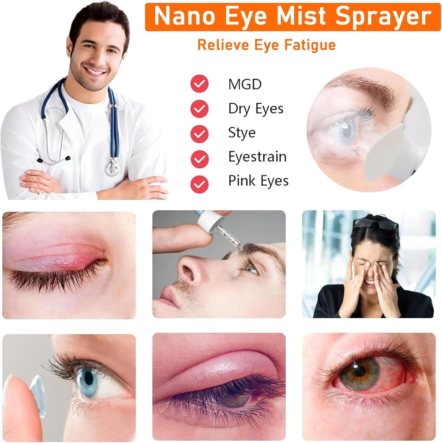 YOECO Eye Steam Sprayer brume fine pour hydrater les yeux en douceur