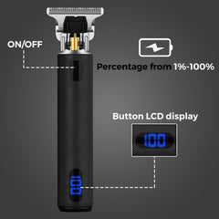 Affichage LCD et recharge Type-C sur la tondeuse Yogingo, pratique en déplacement.