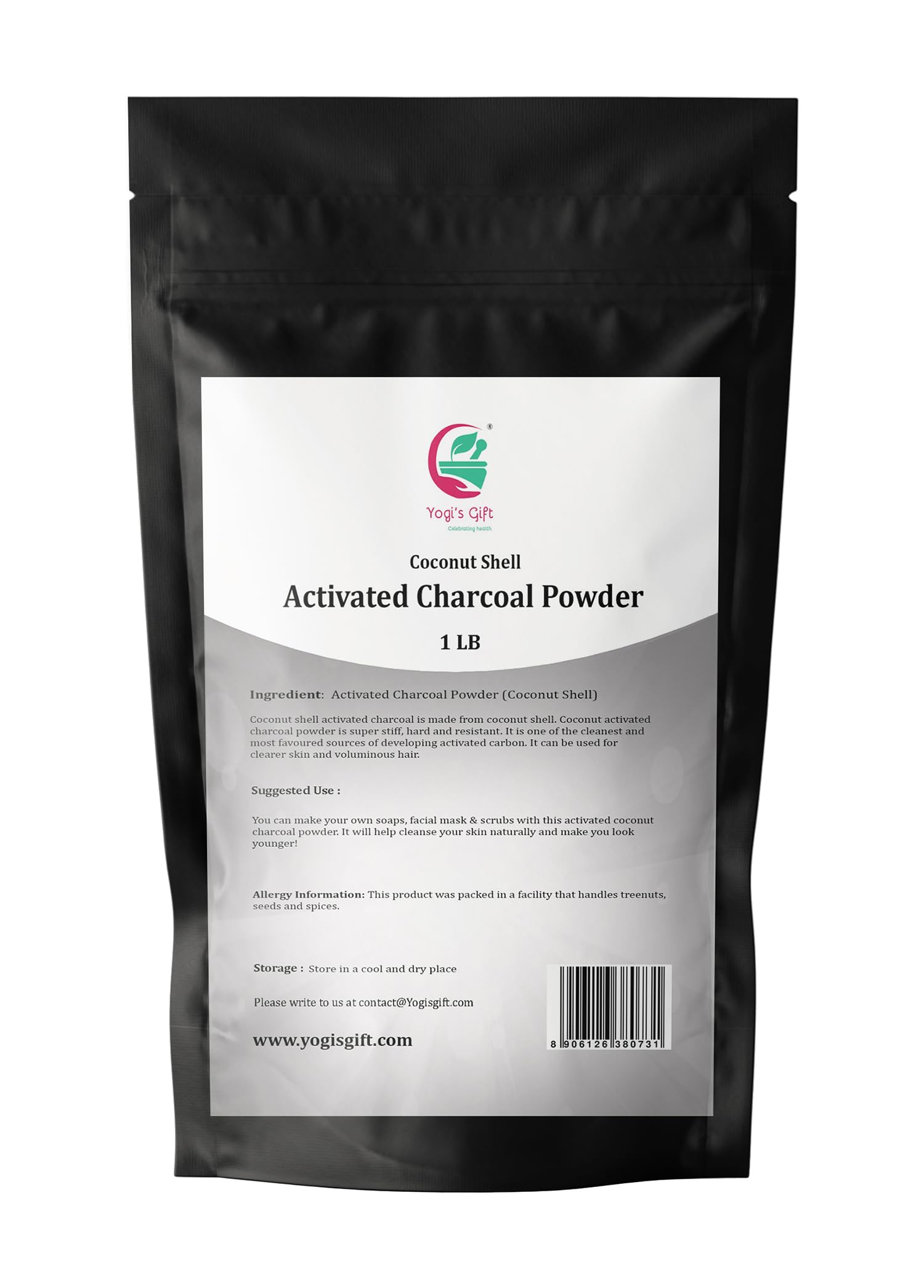 Poudre charbon actif Yogis Gift pour savon maison, facilite la fabrication de savons.