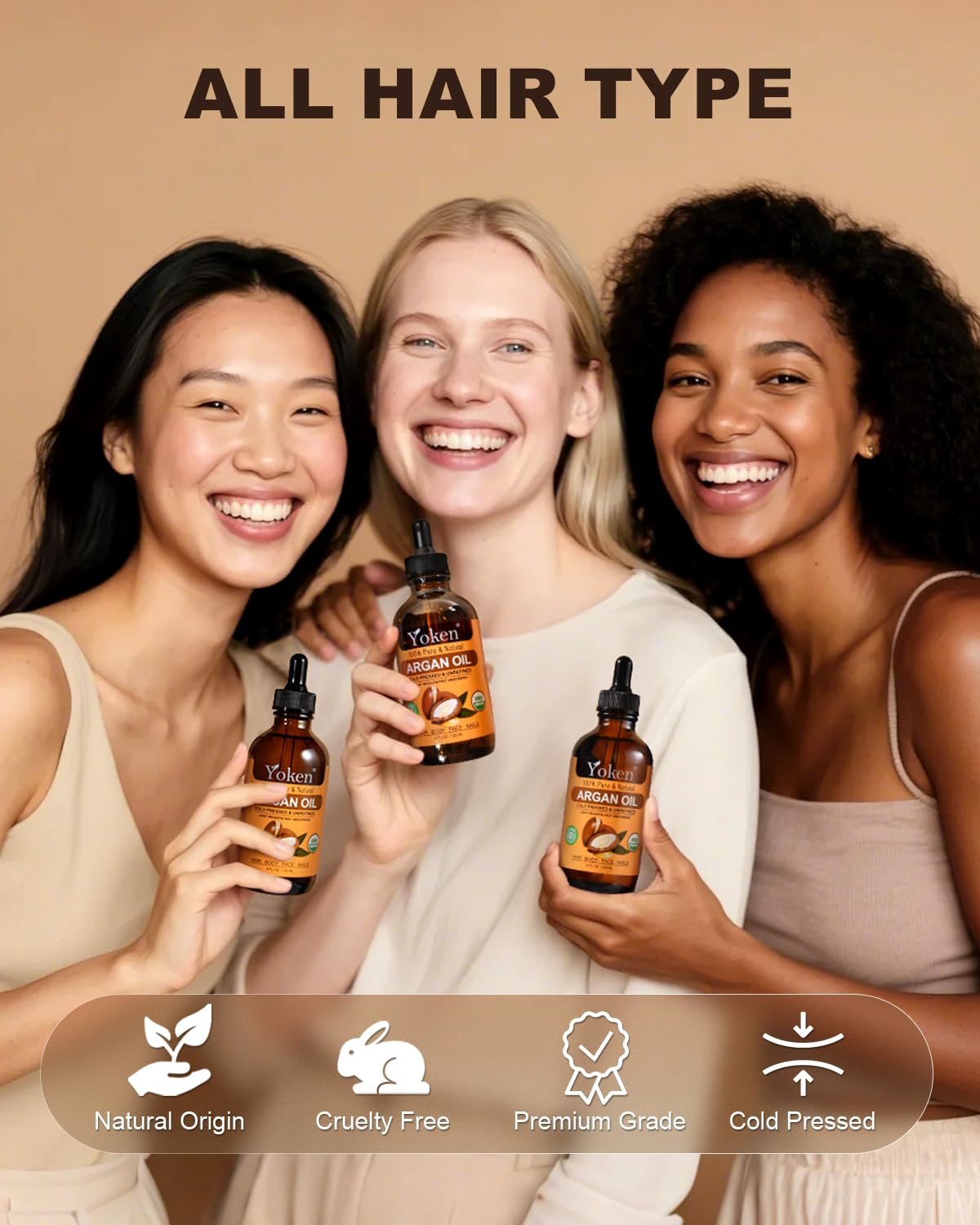 Cuir chevelu sain grâce à l'huile d'argan Yoken.