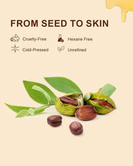 Application cheveux avec Yoken jojoba pour brillance naturelle.