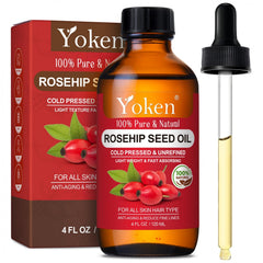 Yoken huile de rose musquée — bouteille prête pour hydratation légère au quotidien.