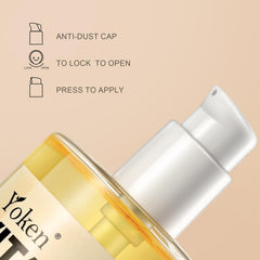 Yoken huile vitamine E application facile avec pompe pratique.