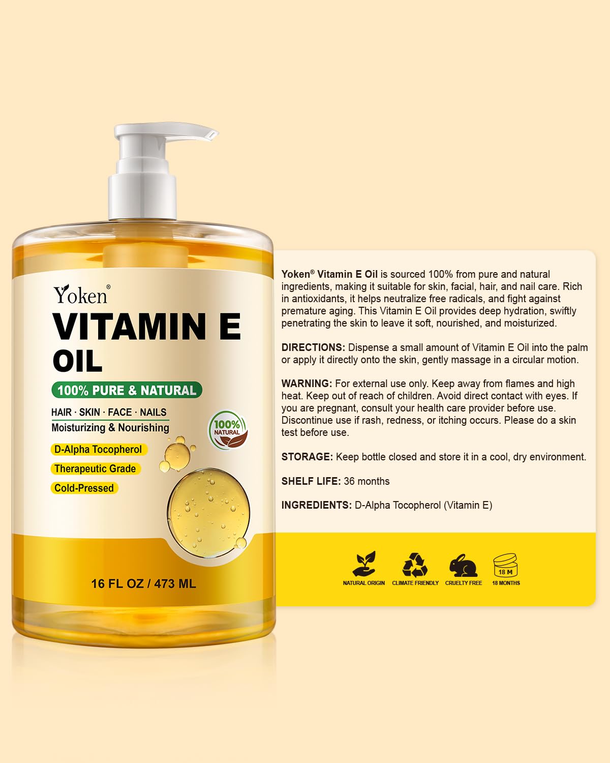 Formulation naturelle de Yoken pour peau nourrie et équilibrée.