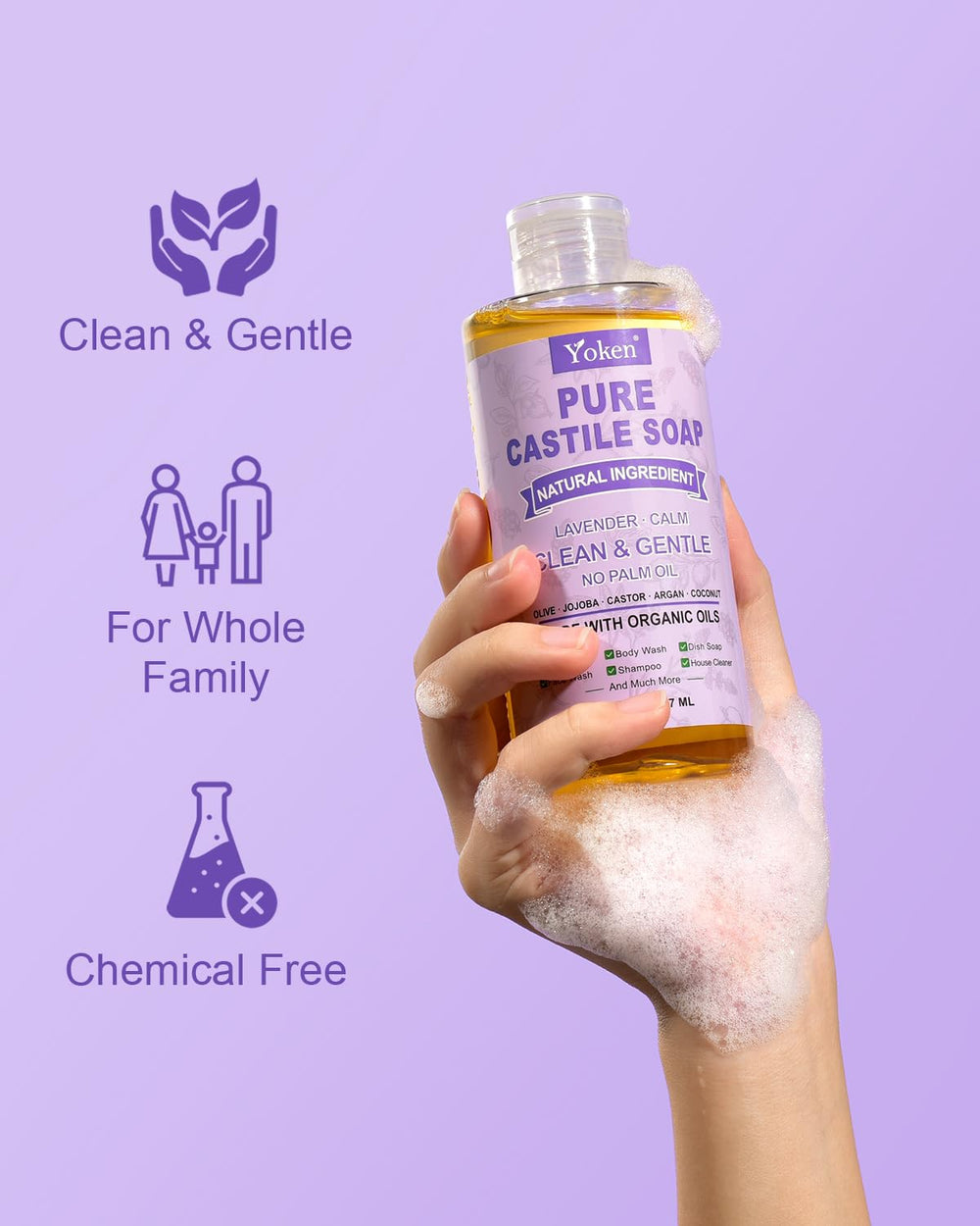 Mousse douce de Yoken Lavande pour le lavage quotidien