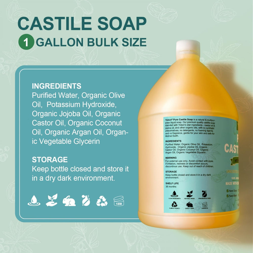 Savon Yoken Castile pour legumes, lavage sûr et naturel.