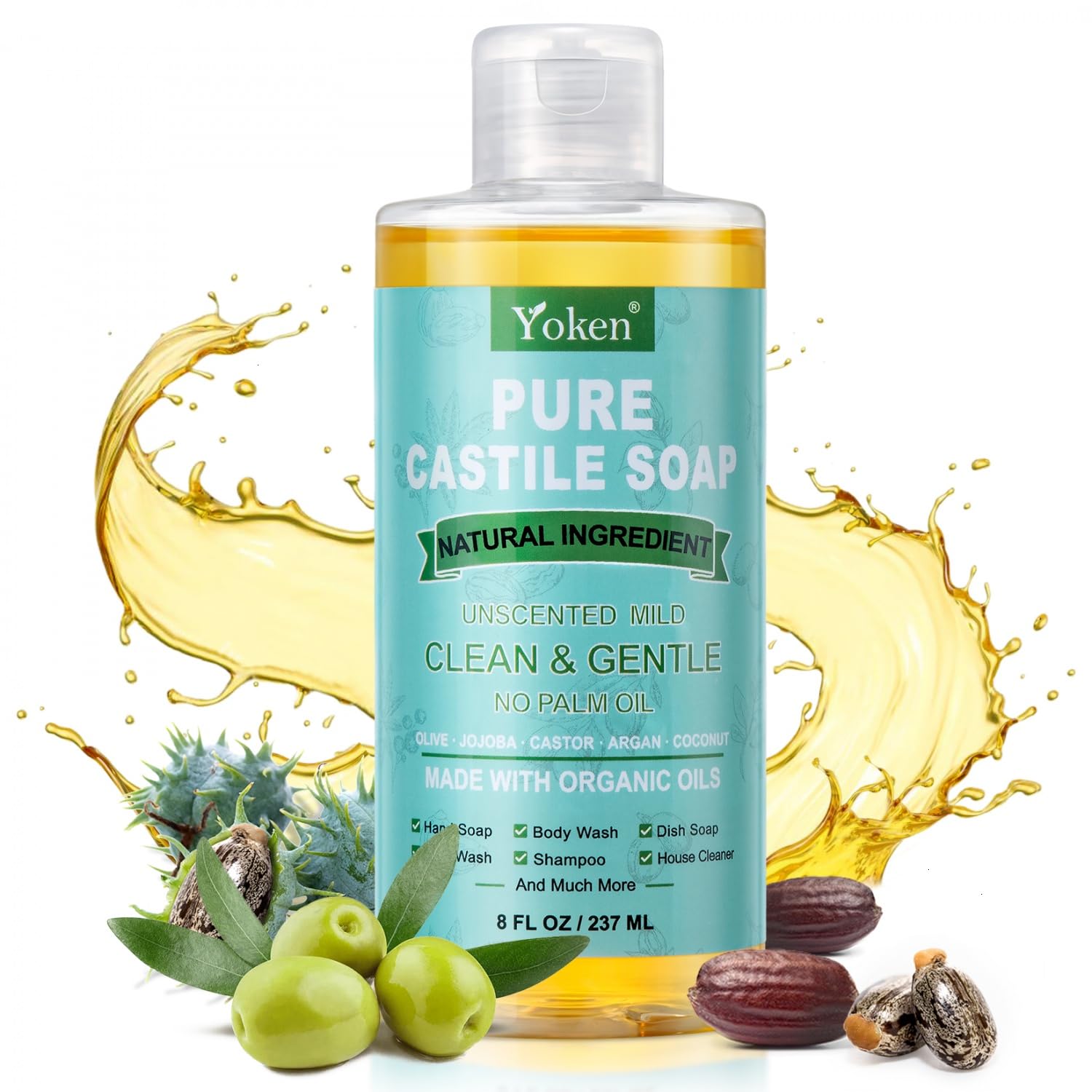 Convient au lavage linge et vaisselle, savon liquide efficace et économique.