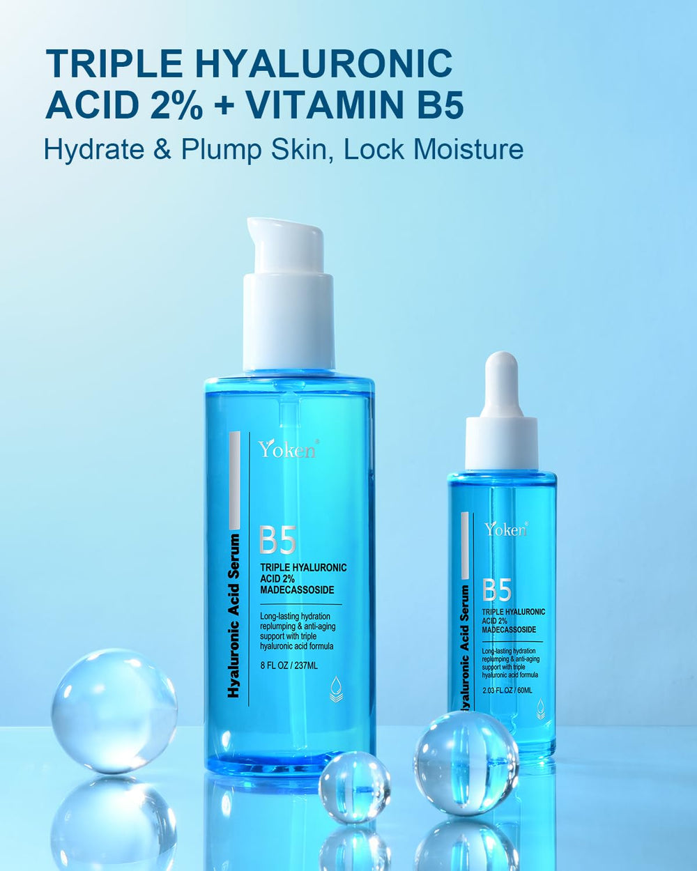 8oz pump bottle of Yoken Serum for daily use