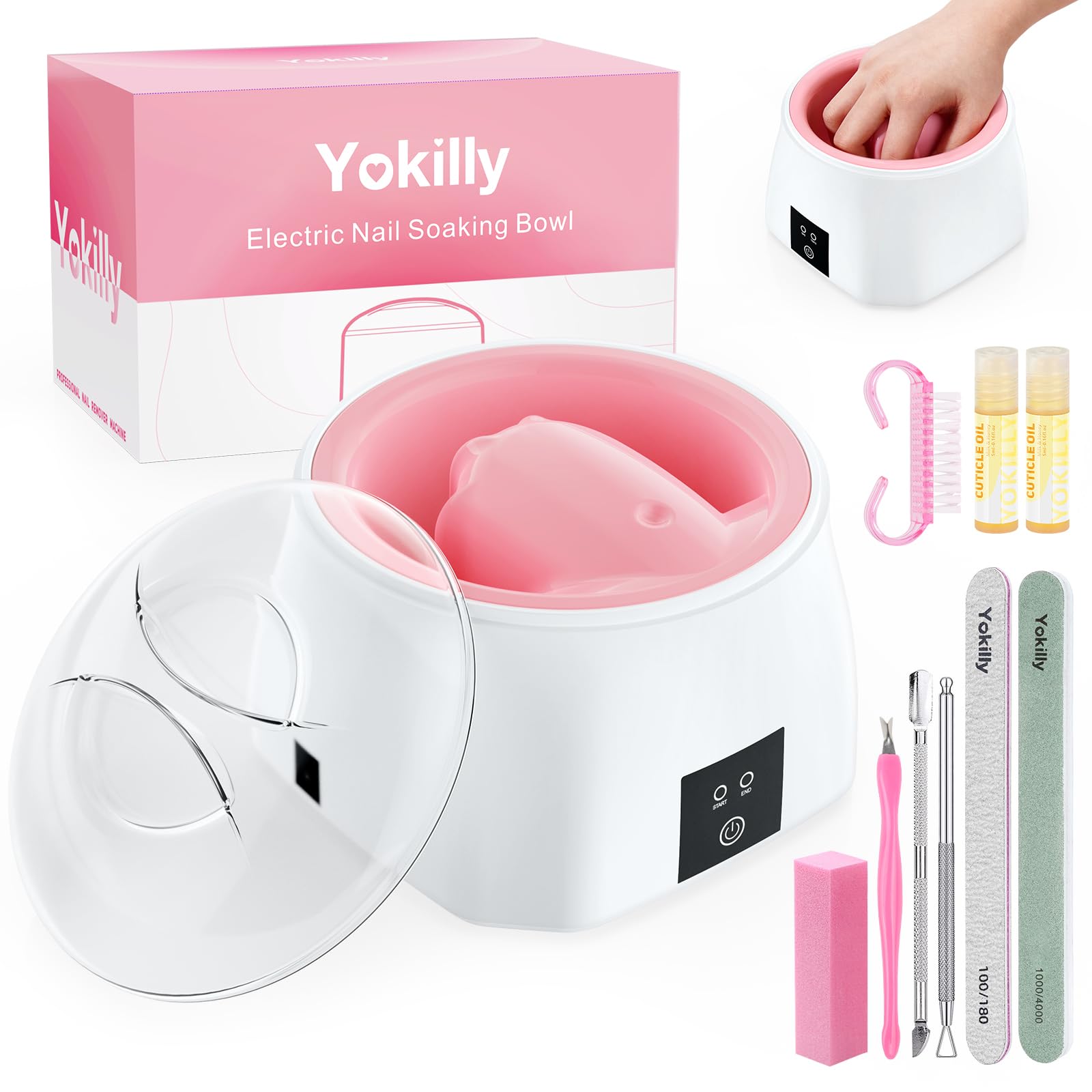Yokilly bol-bain-ongles-chauffant pour un retrait rapide et confortable à domicile.