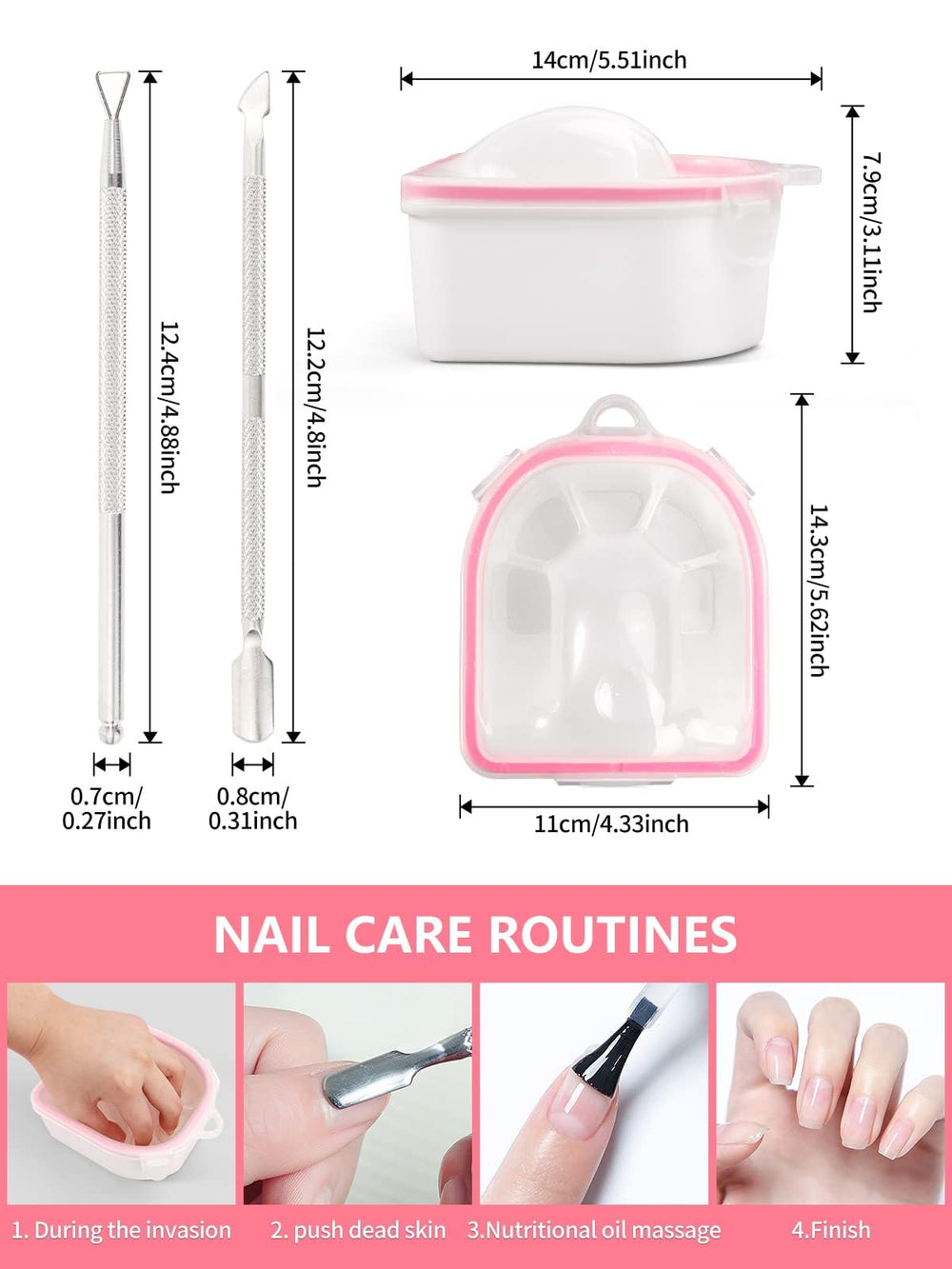 Yokilly coffret cadeau rose idéal pour offrir des soins des ongles.