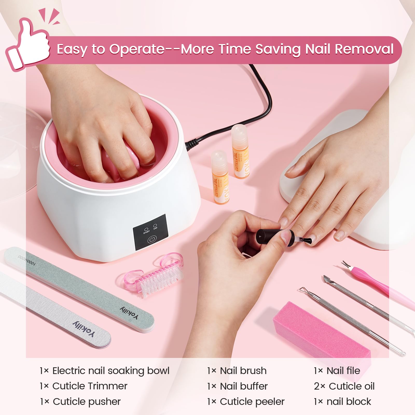 Yokilly kit-enlever-ongles-10-elements complète le rituel domestique.