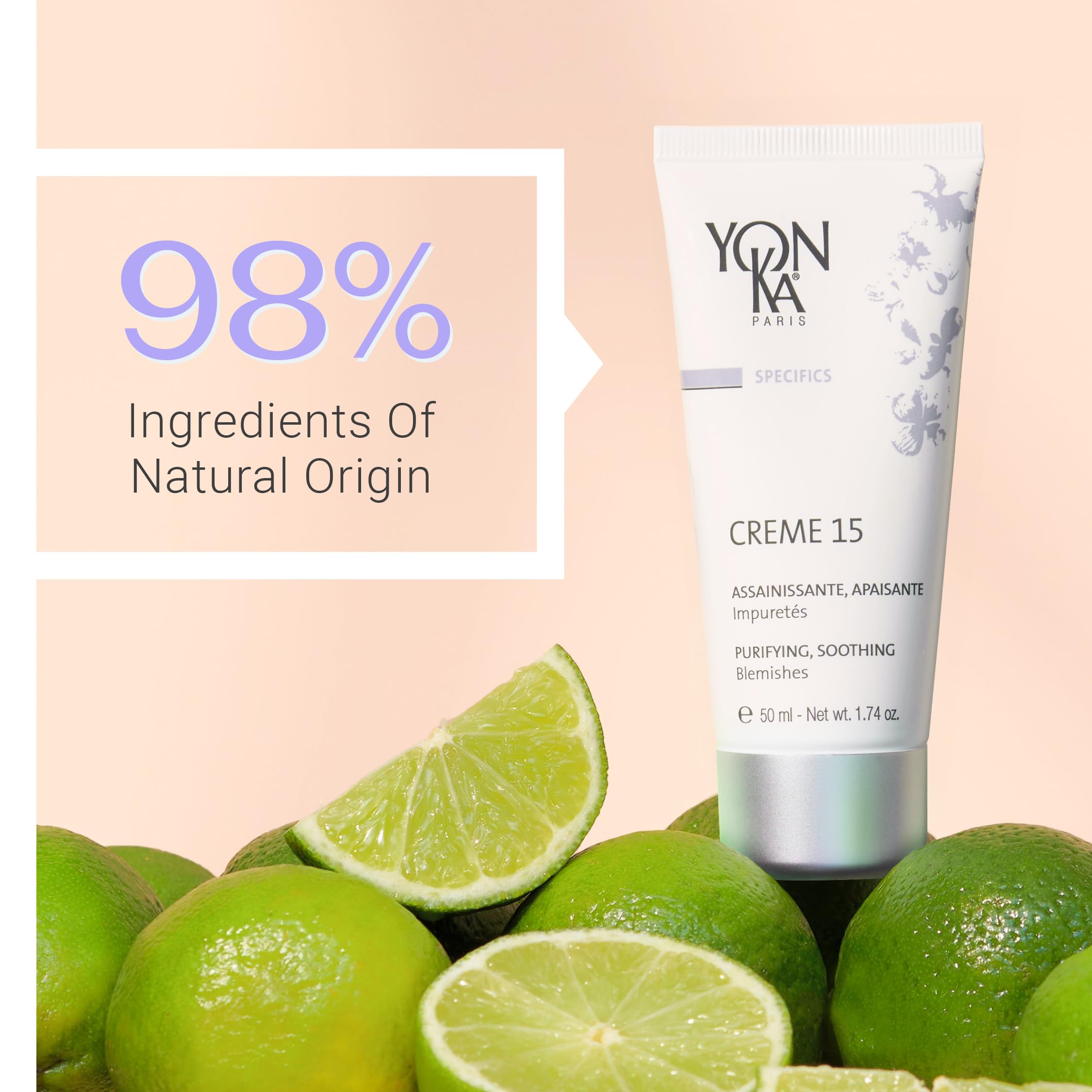 Utilisation matin et soir de Yon-Ka Crème 15 sur les impuretés.