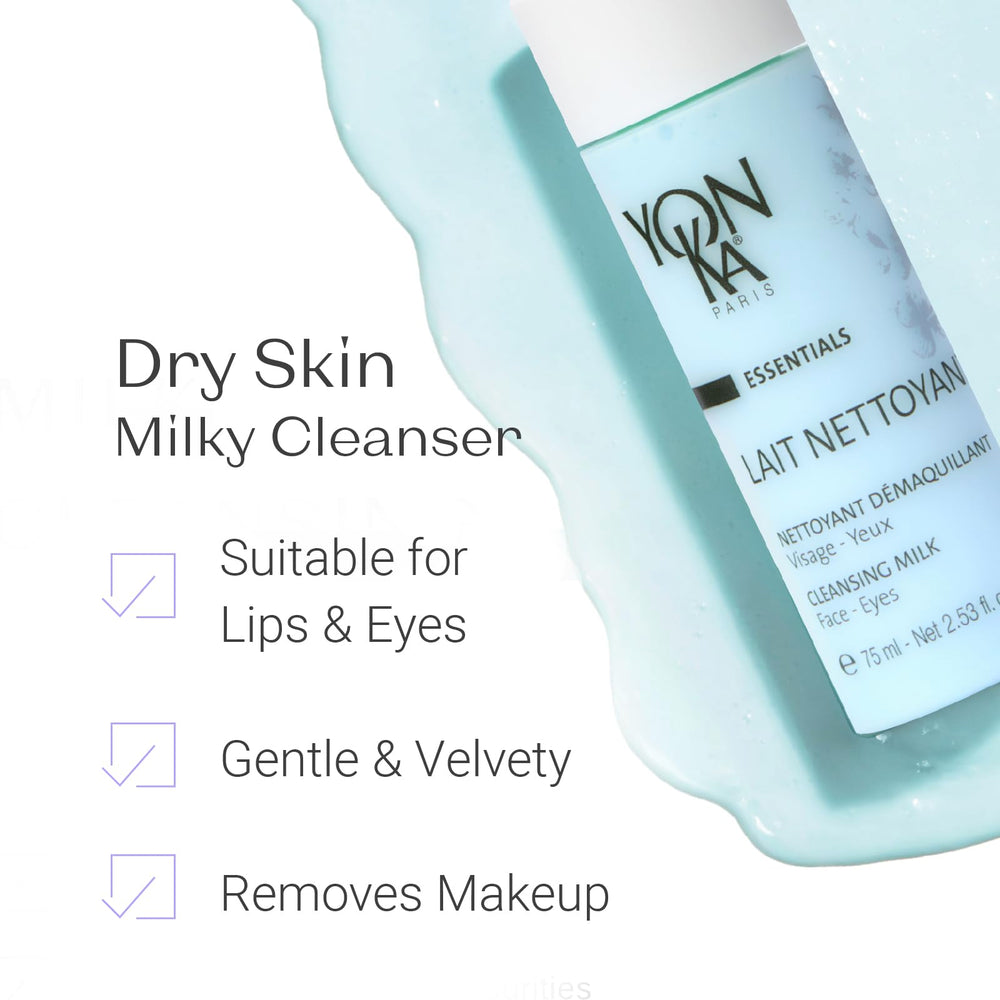 Texture crème légère du Yon-Ka Lait Nettoyant pour nettoyer et hydrater.