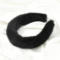 Bandeau Yonchic en fausse fourrure noir pour un confort quotidien