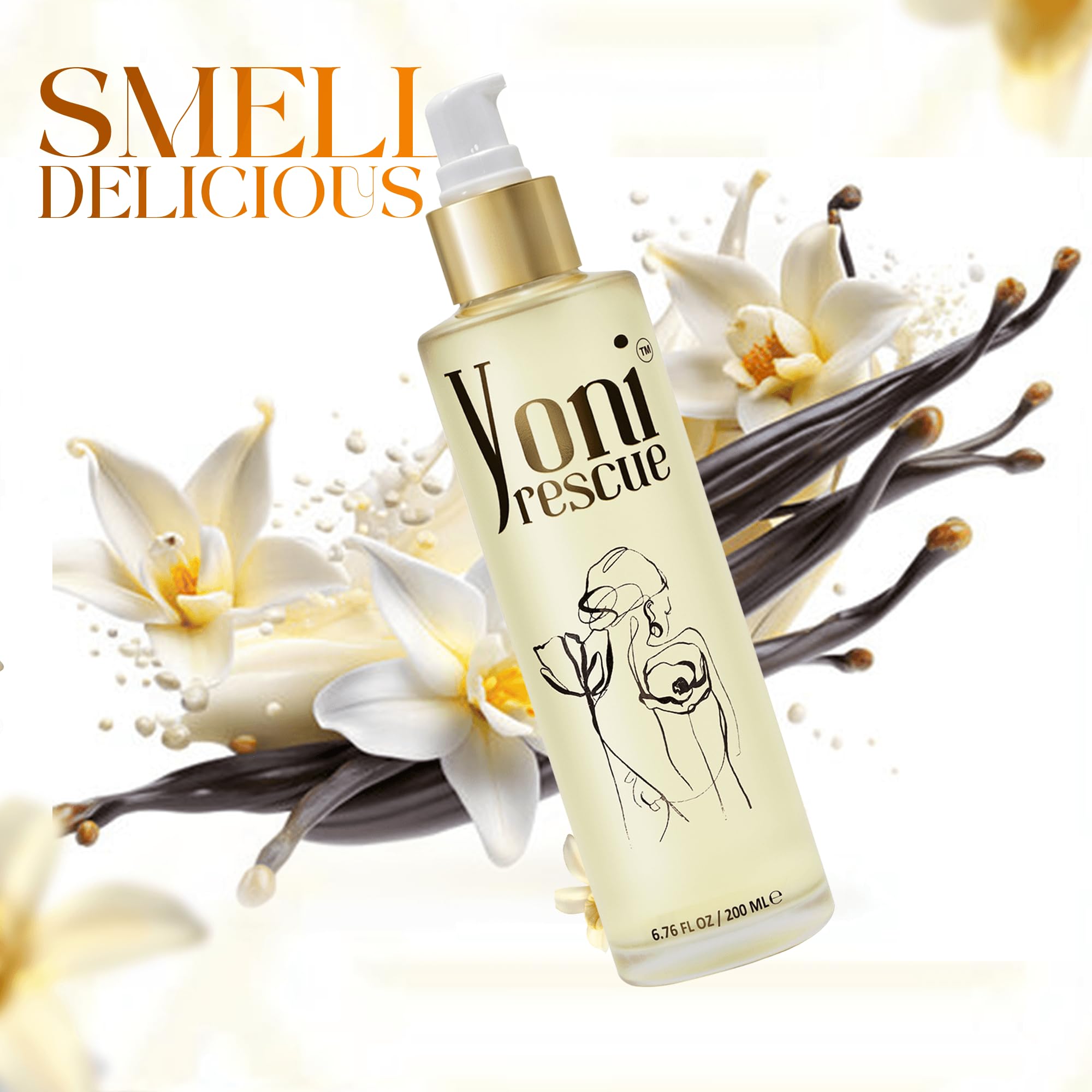 Yoni Rescue huile corps après-douche, texture légère et absorption rapide.