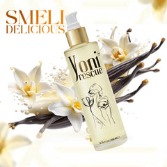 Yoni Rescue huile corps après-douche, texture légère et absorption rapide.