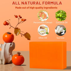 yoniagood savon persimmon – utilisation polyvalente visage, corps et mains.
