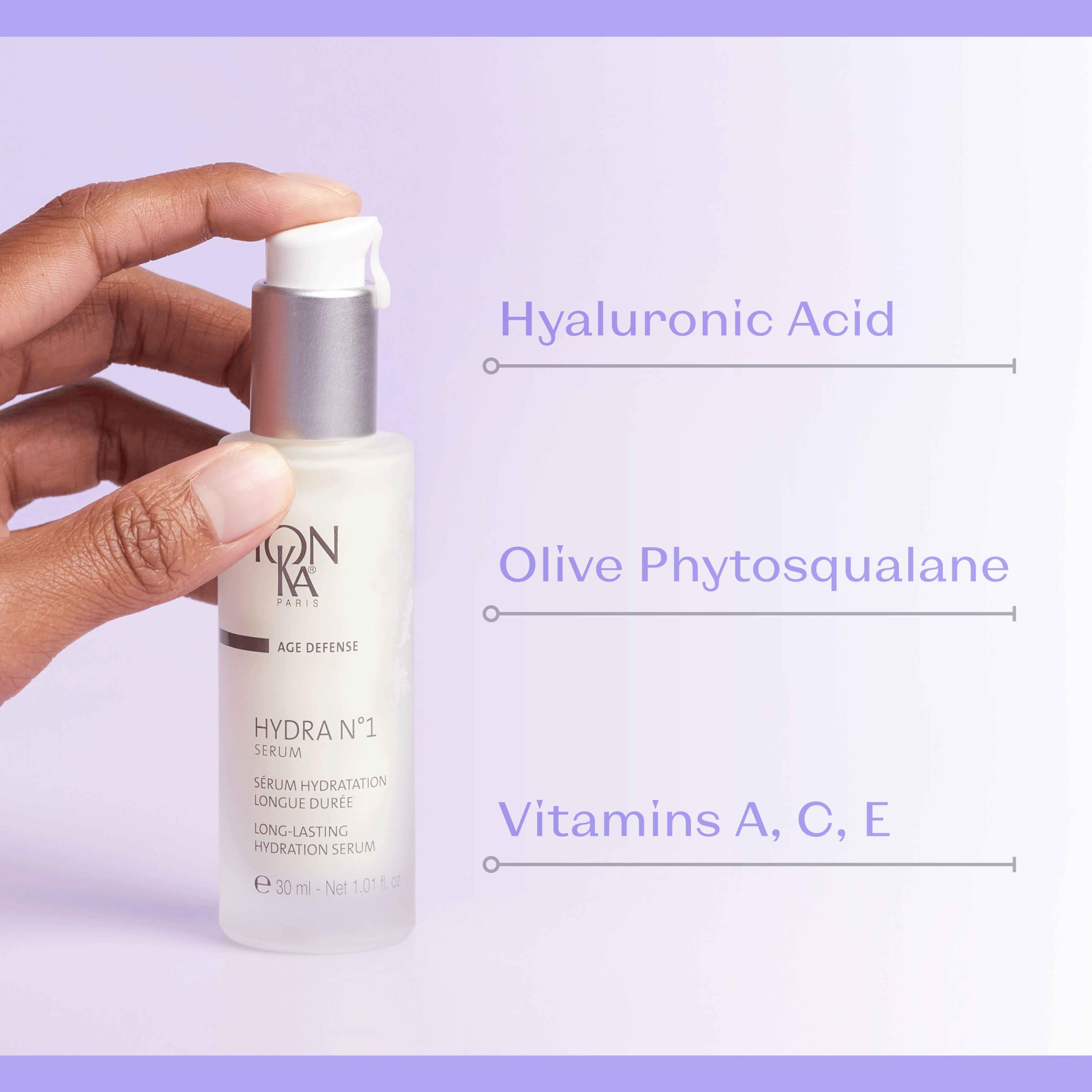 Application matin et soir du sérum Yon-Ka dans la routine hydratante.