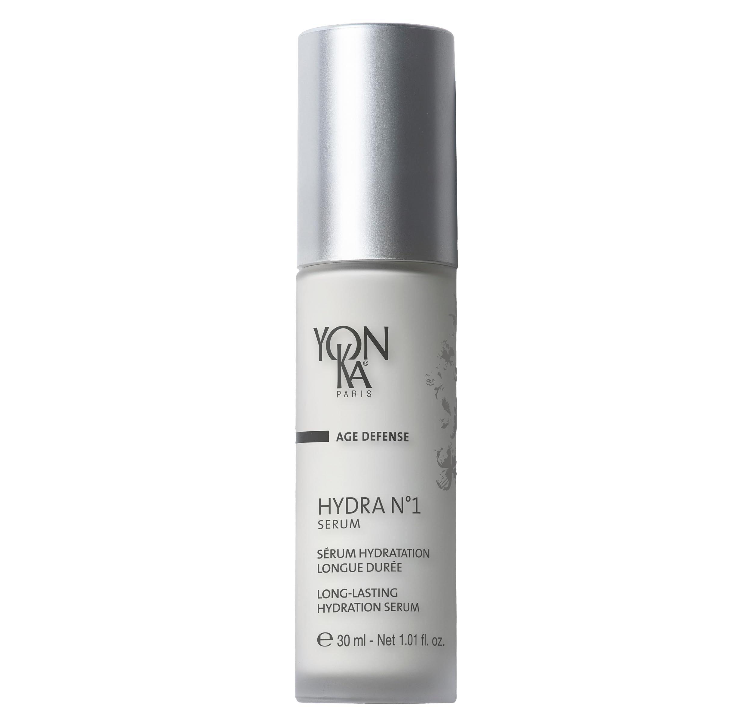 Bouteille Yon-Ka Age Defense Hydra N°1 Sérum, hydratation durable pour peaux sèches.