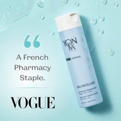 Yonka Eau Micellaire : application sur coton pour un démaquillage en douceur.
