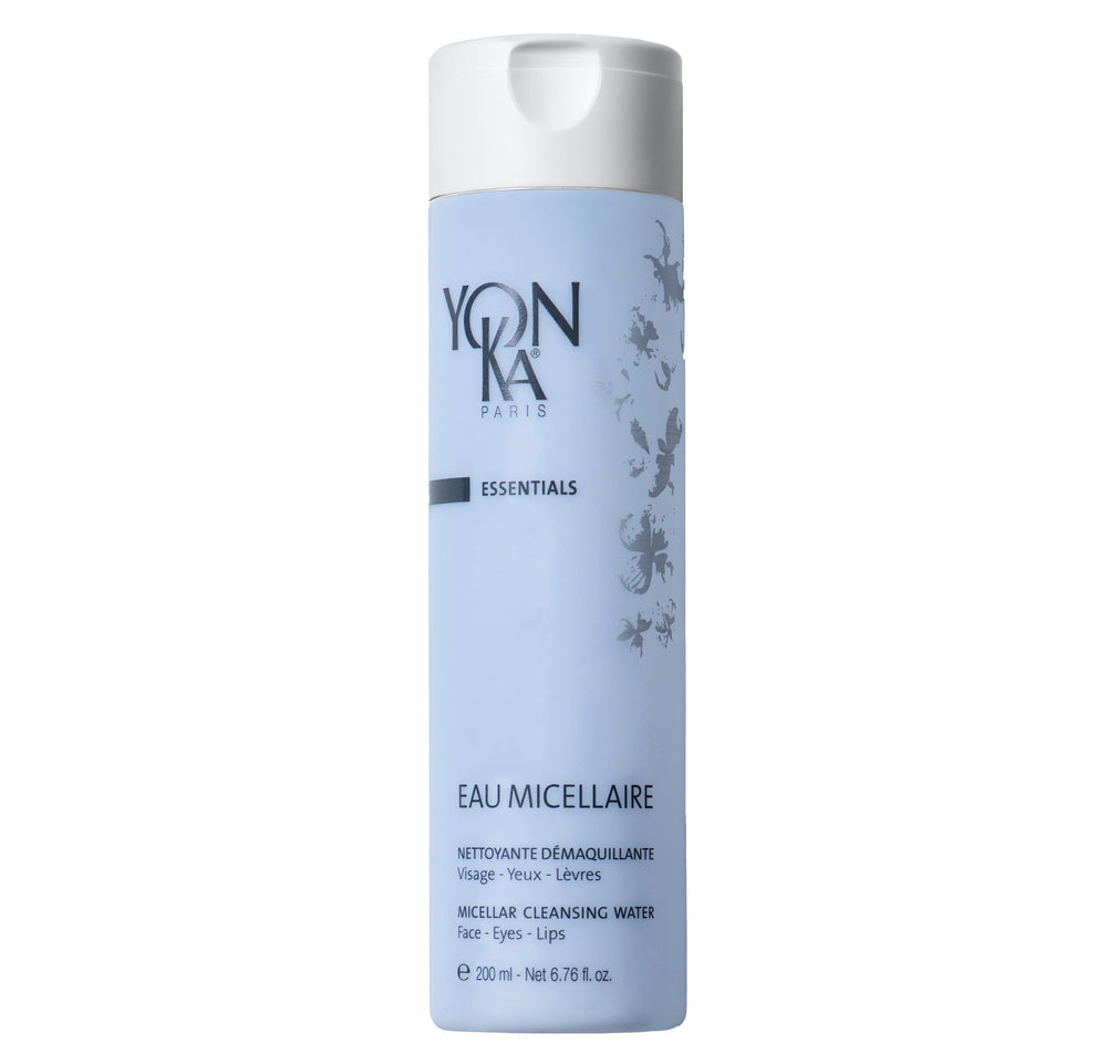 Yonka Eau Micellaire : bouteille rose et camomille, nettoyage en douceur et hydratation.