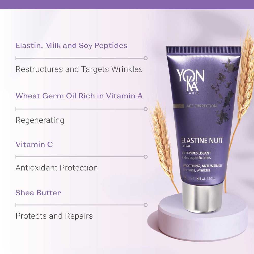 Soin visage cou et yeux Yon-Ka Elastine Nuit pour un effet repulpant