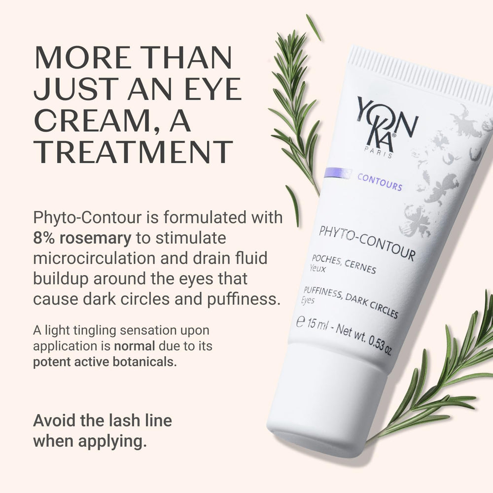 Application matin et soir de Yonka Phyto-Contour sur yeux et lèvres.