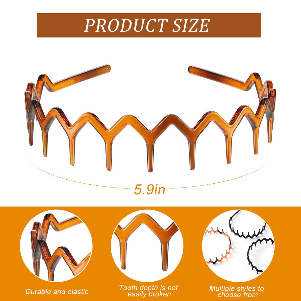 Bandeau YONOY dent-requin zigzag couleur tortue, look polyvalent