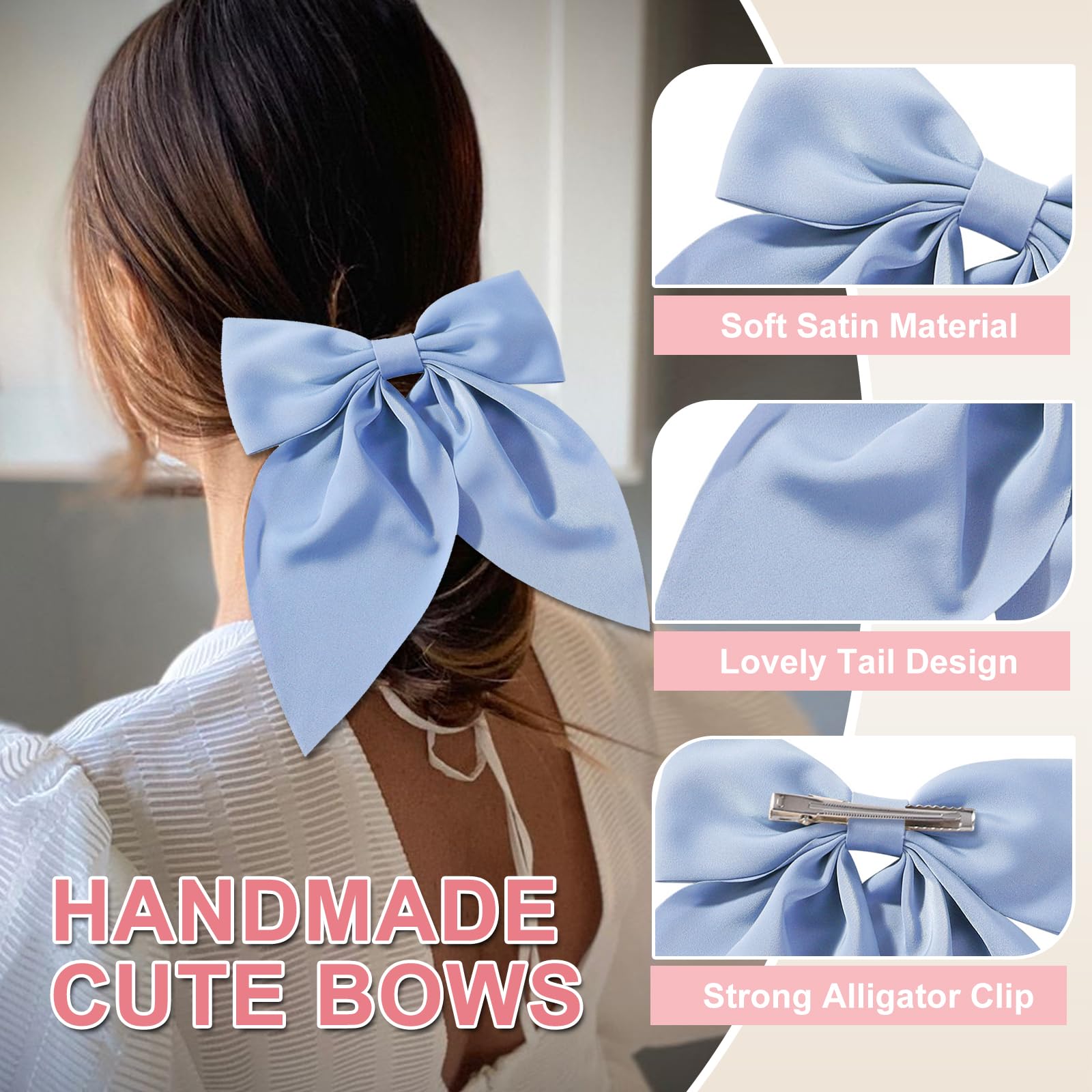 YONOY bandes satin et clips métal, finition luxueuse et maintien sûr.