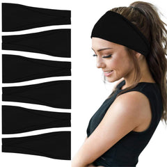 Bande Yonuf noire large prête pour yoga et entraînement.