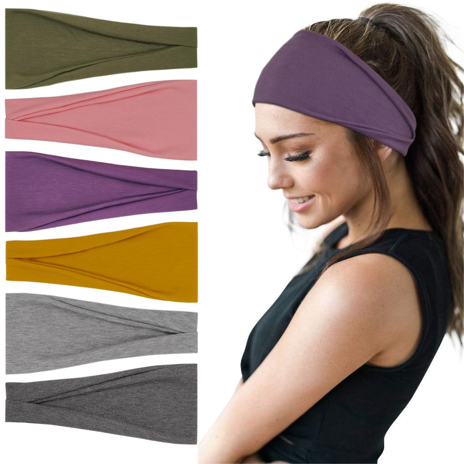 Yonuf bandeau couleur 1 absorbe la sueur et reste en place pendant l'entraînement.