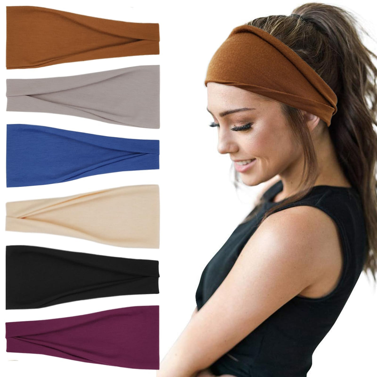 Bandeaux YONUF lot 6 coloris pour entraînement et confort.