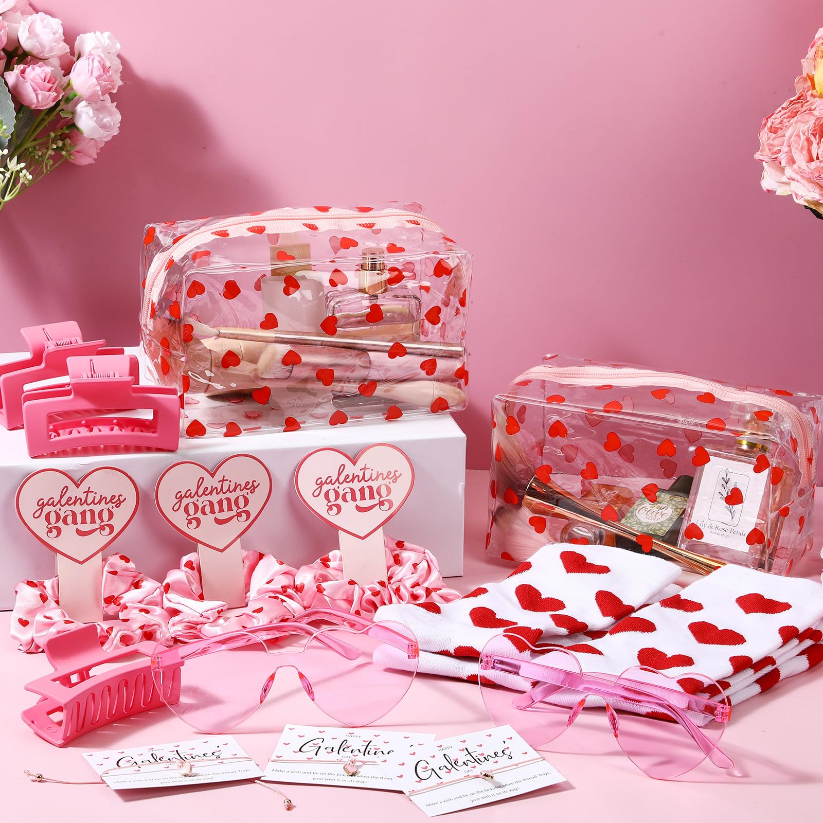 Chaussettes cœur rose Yookeer, confort quotidien et style coordonné.