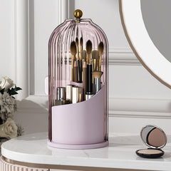 Porte-pinceaux YOOLENS 360° avec couvercle rose, accès rapide et rangement hygiénique.
