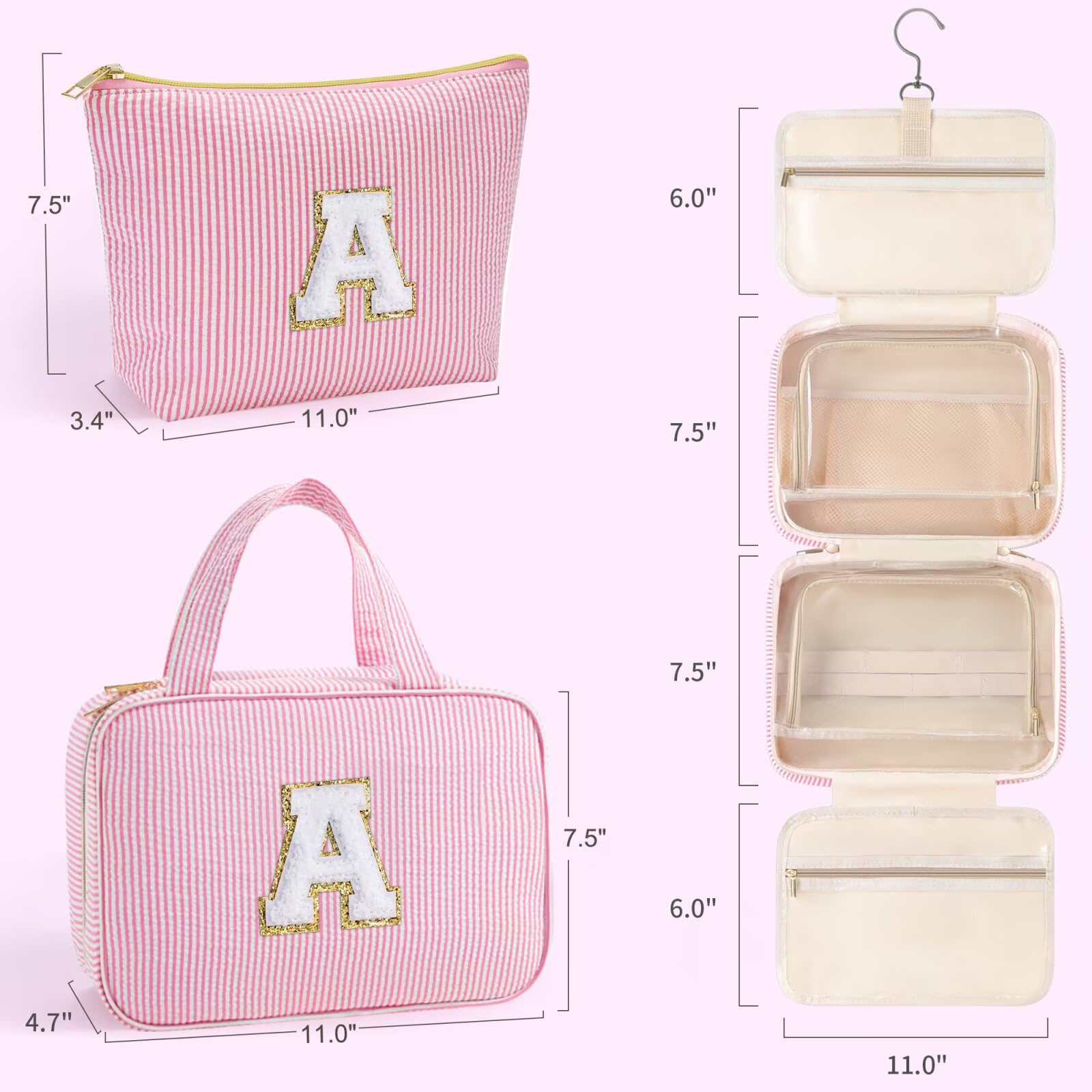 YOOLIFE sac toilette pendu, sangles elastiques ajustables pour bouteilles de tailles variées.